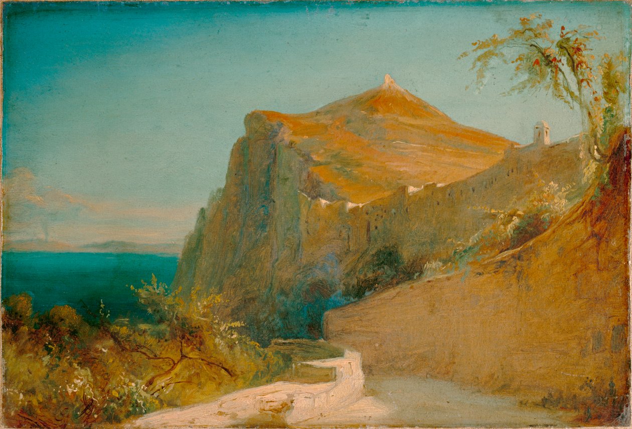 Tiberius sziklák Caprin alkotó: Carl Blechen