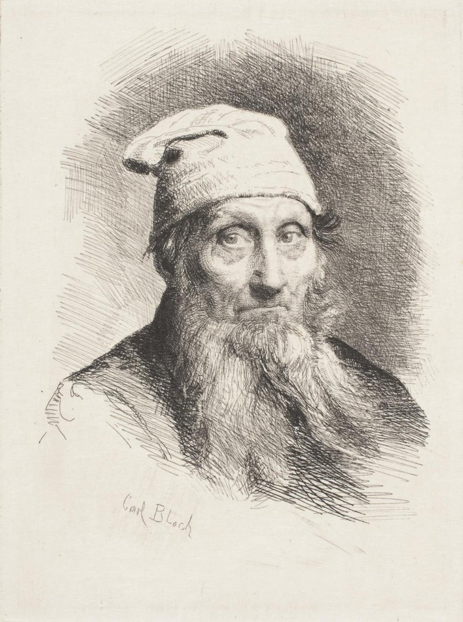 Egy kalapos öregember. Mellkép alkotó: Carl Bloch