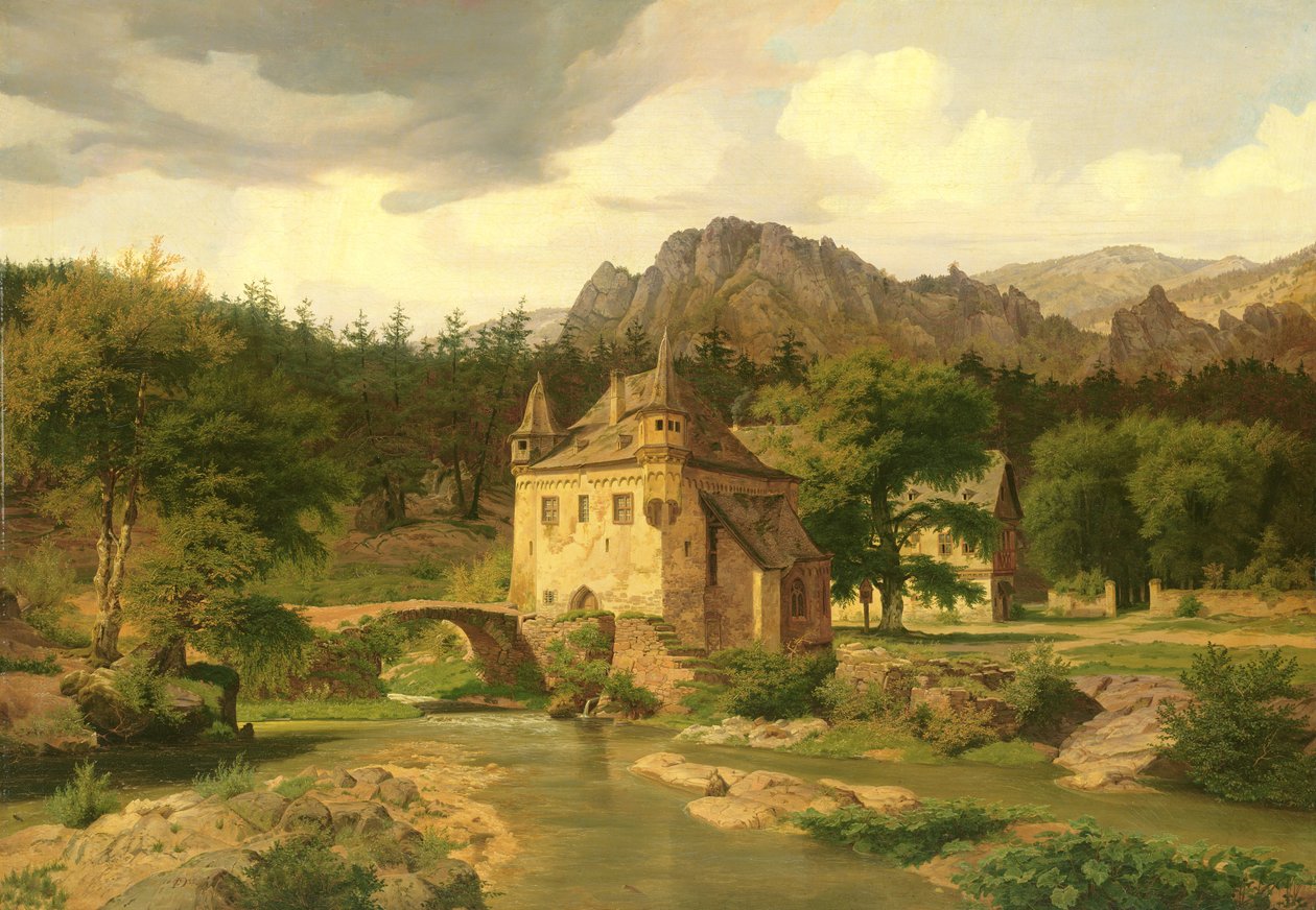 Kastély a hegyekben, 1835 alkotó: Carl Dahl