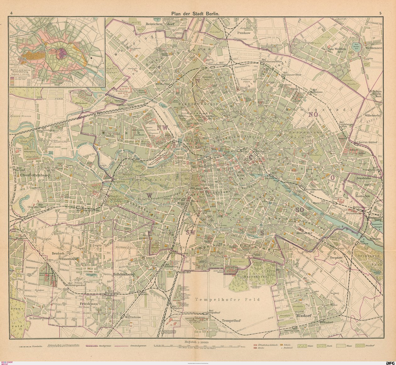 Berlin város terve alkotó: Carl Diercke