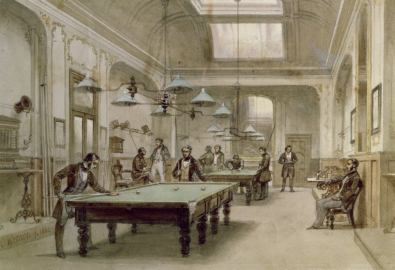 Biliárdterem, 1861 alkotó: Carl Friedrich Heinrich Werner