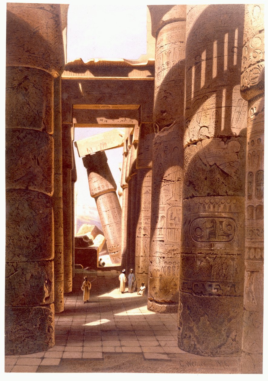 A karnaki templom romjai, 1874 alkotó: Carl Friedrich Heinrich Werner