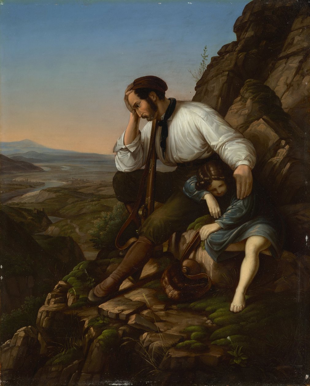 A rabló alvó gyermekével alkotó: Carl Friedrich Lessing