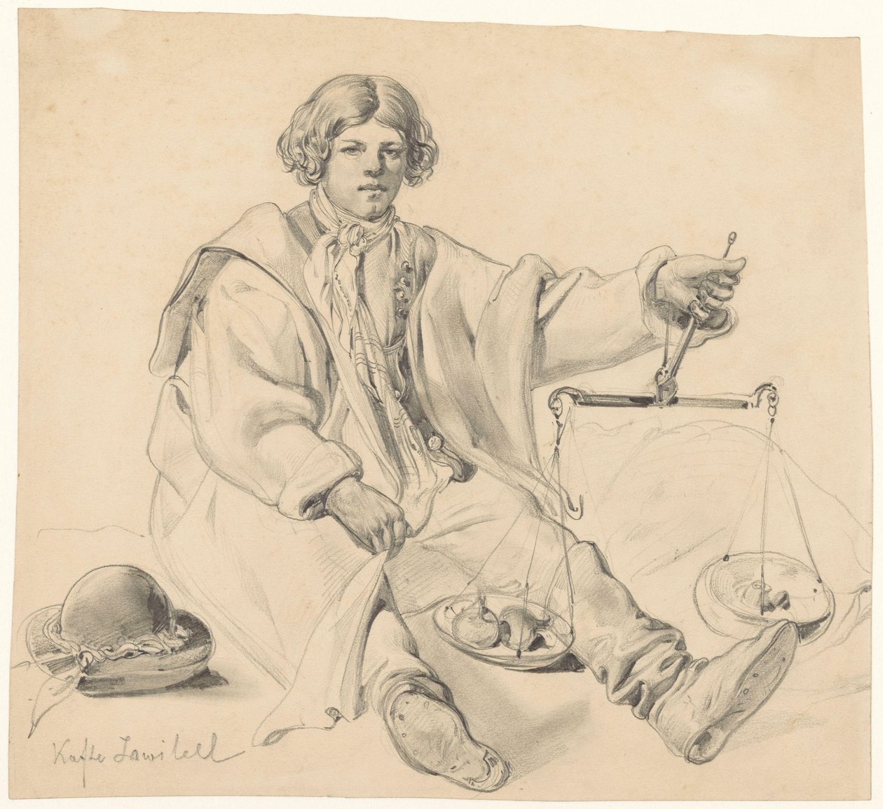 Ülő horvát hagymaárus alkotó: Carl Goebel