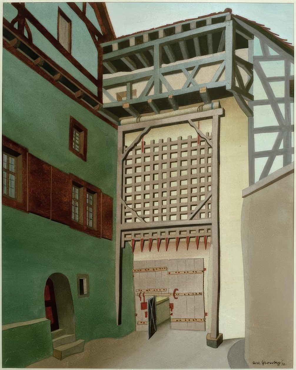 Harburg (Wörnitz), várkapu rácsos kapuval alkotó: Carl Grossberg