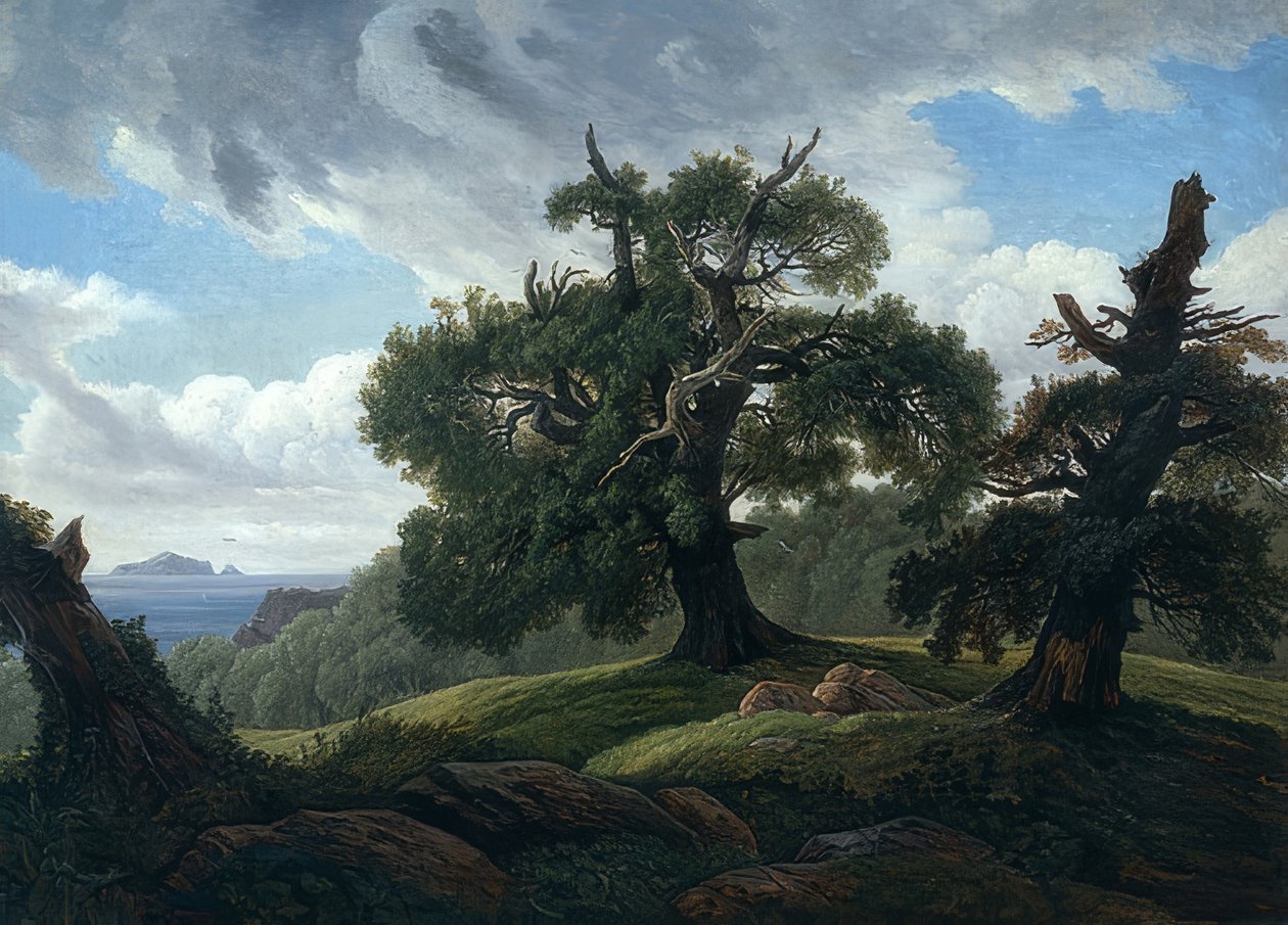 Tölgyfák a tenger mellett. 1835 alkotó: Carl Gustav Carus