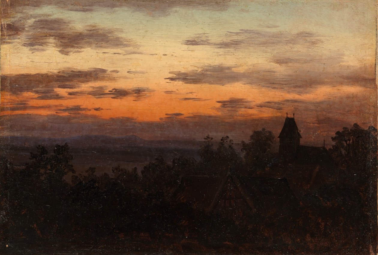 Tájkép naplementében alkotó: Carl Gustav Carus