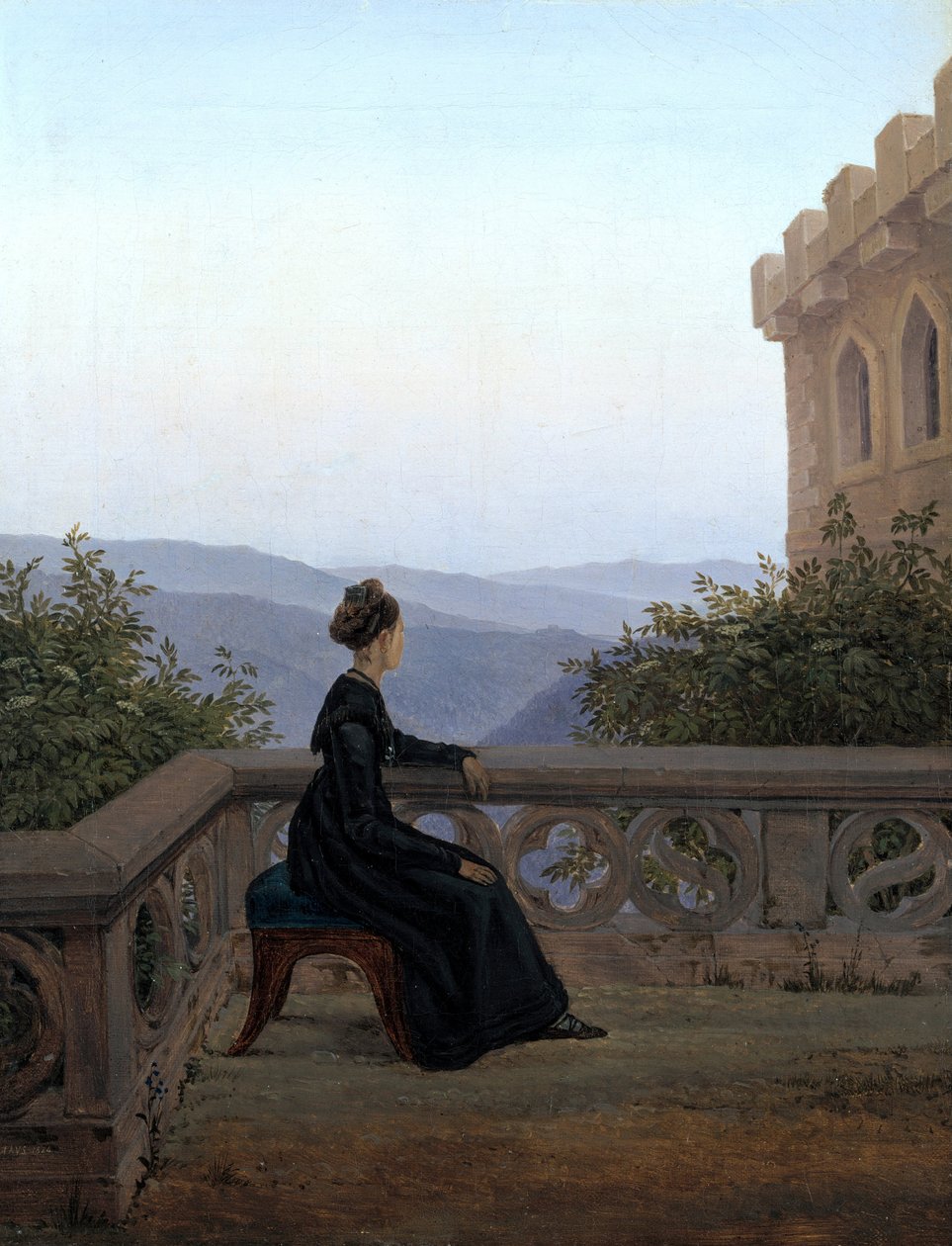 Nő az erkélyen, 1824 alkotó: Carl Gustav Carus