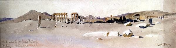 Zenobia palotájának maradványai, Palmyra alkotó: Carl Haag