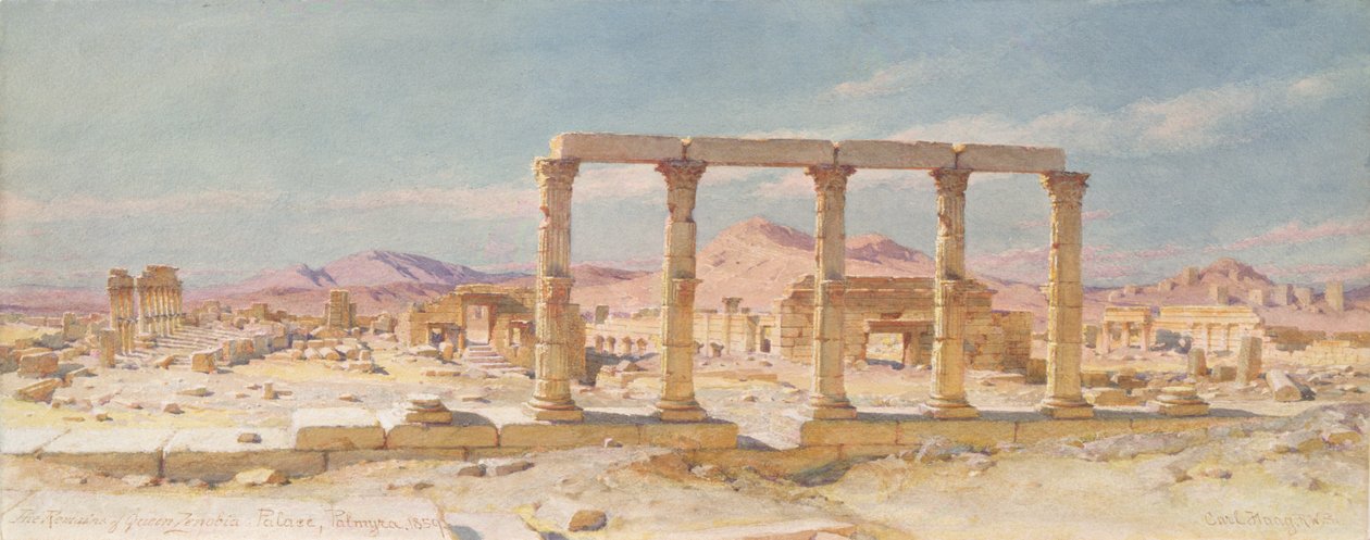 Zenobia palotájának maradványai, Palmyra alkotó: Carl Haag