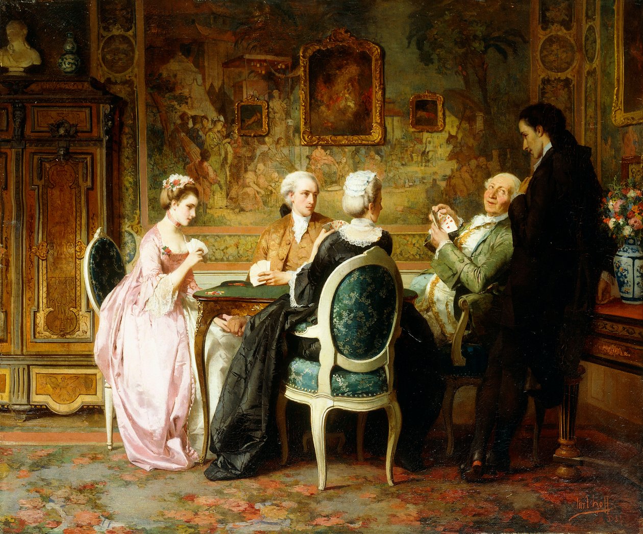 A kártyajáték, alkotó: Carl Heinrich Hoff