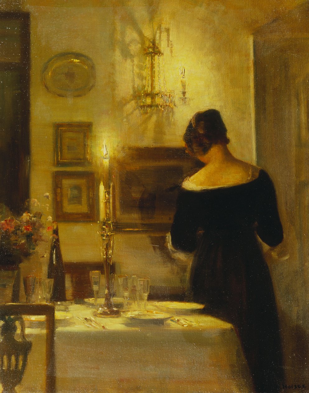 Az ebédlőben (olaj, vászon) alkotó: Carl Holsoe