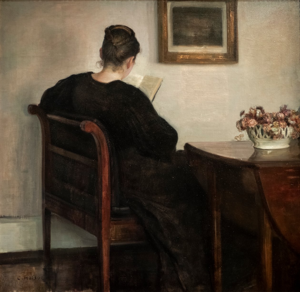 Belső, olvasó nő alkotó: Carl Holsoe