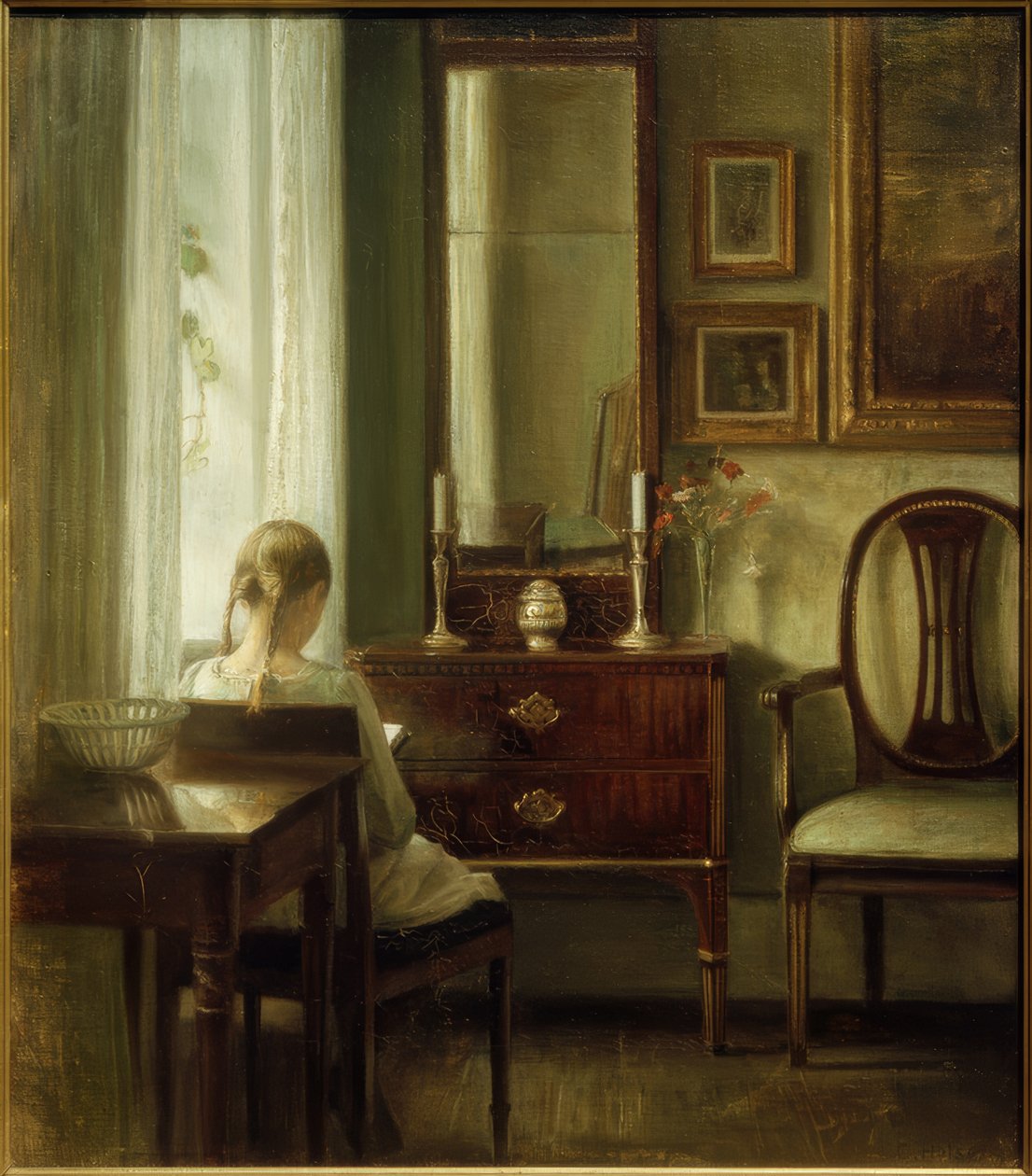 Fiatal olvasó nő alkotó: Carl Holsoe