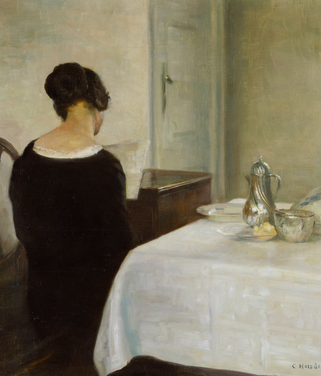 A levél (olaj, vászon) alkotó: Carl Holsoe