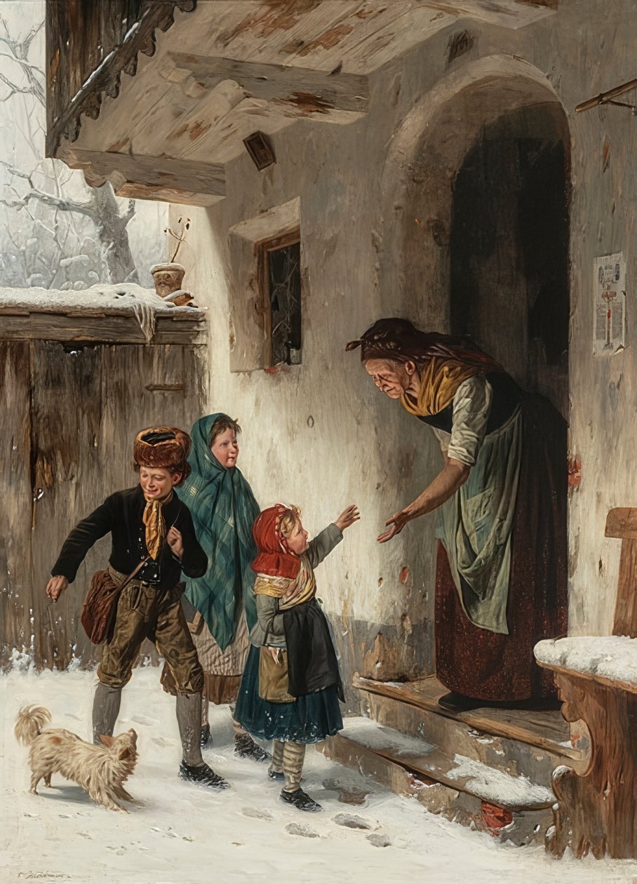 Téli látogatás a nagymamánál alkotó: Carl Kronberger
