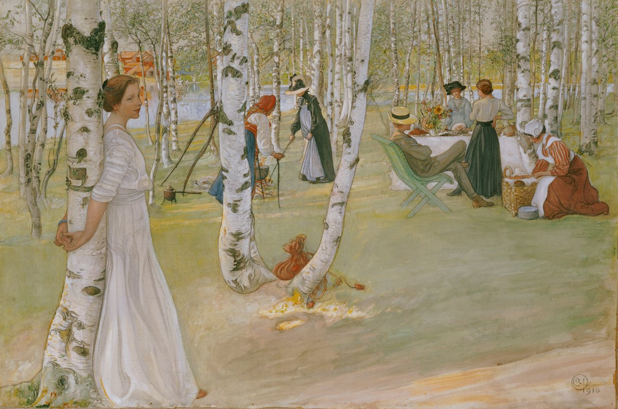 Reggeli a szabadban, 1910 alkotó: Carl Larsson