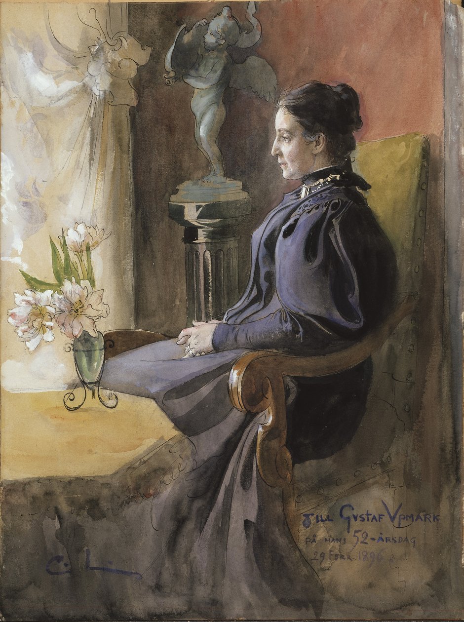 Eva Upmark, 1896 (wc papíron) alkotó: Carl Larsson