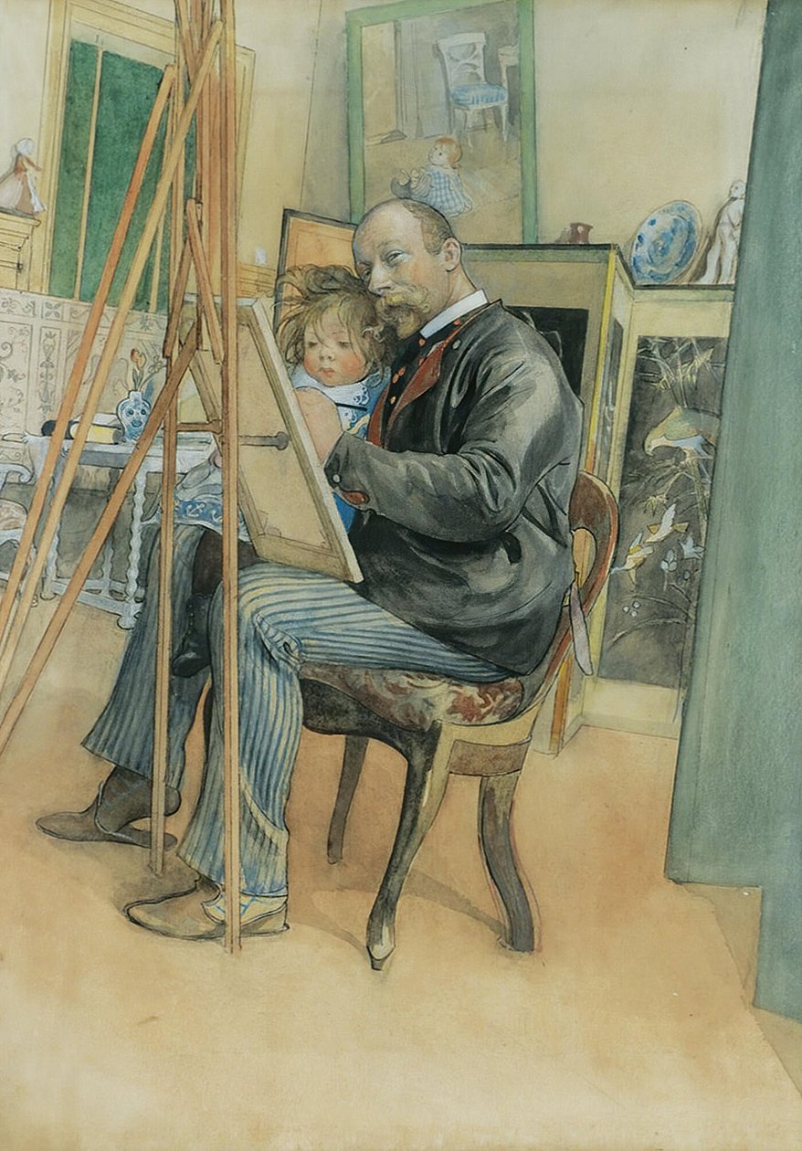 Tükörkép Britával alkotó: Carl Larsson