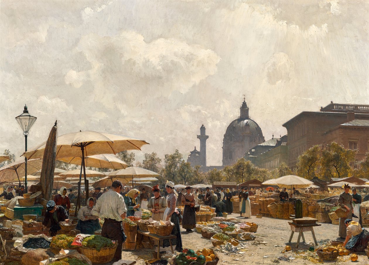 A bécsi Naschmarkt alkotó: Carl Moll