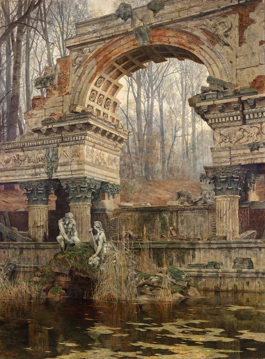 A római romok Schönbrunnban alkotó: Carl Moll