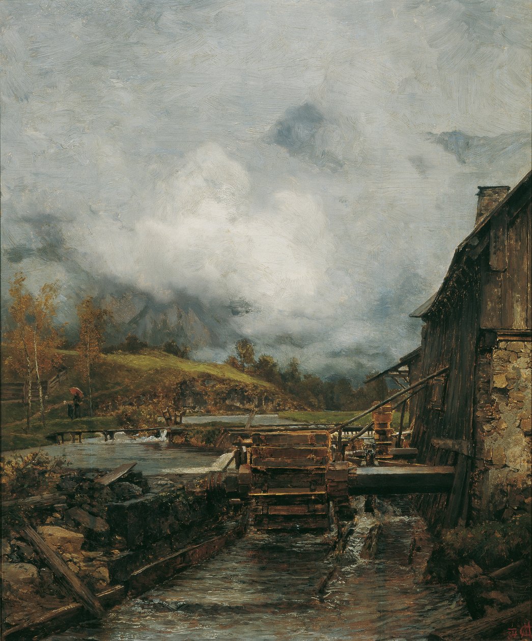 Vízimalom Goisernben (Jakob Schindler Emil nyomán) alkotó: Carl Moll