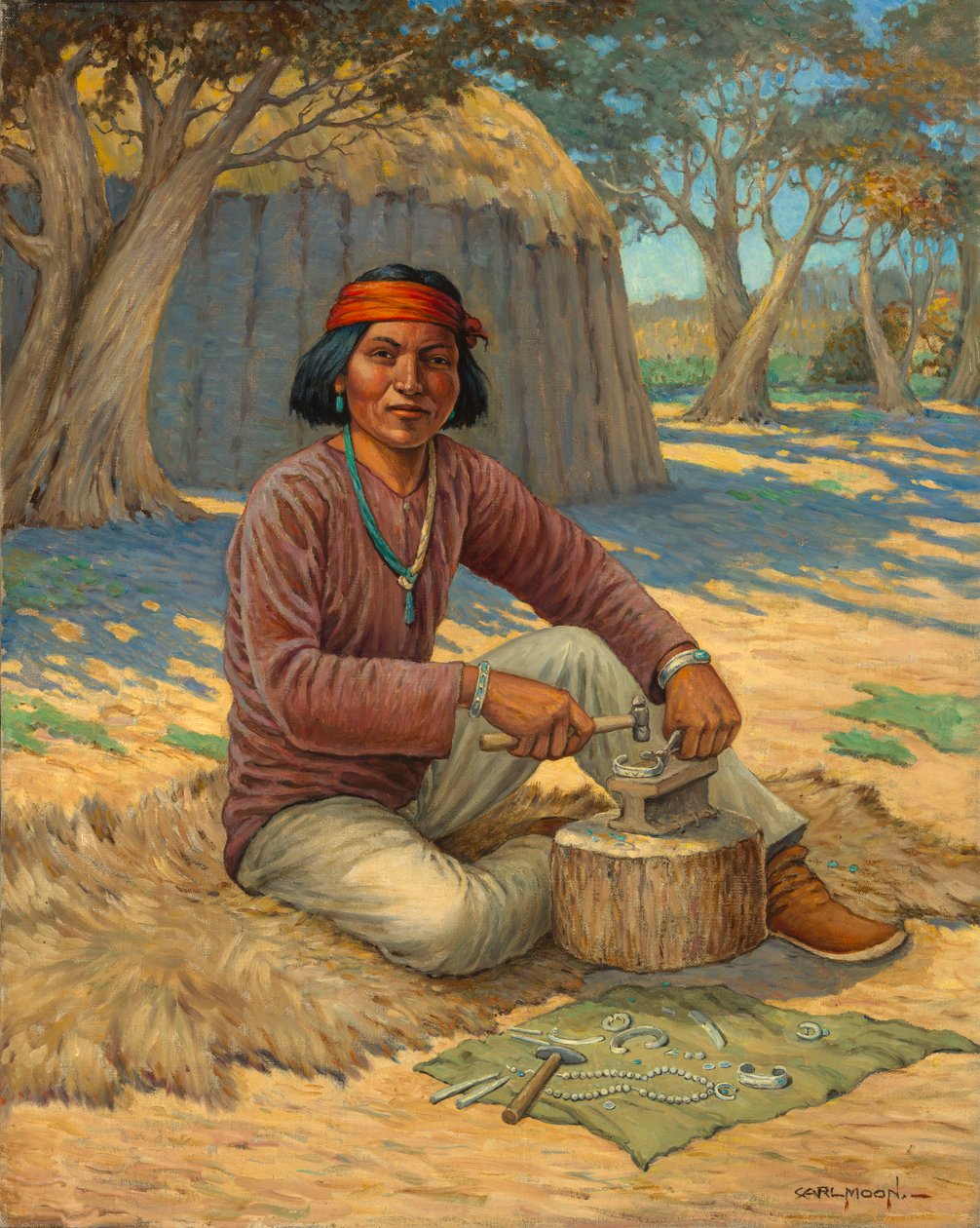Navajo ezüstműves alkotó: Carl Moon
