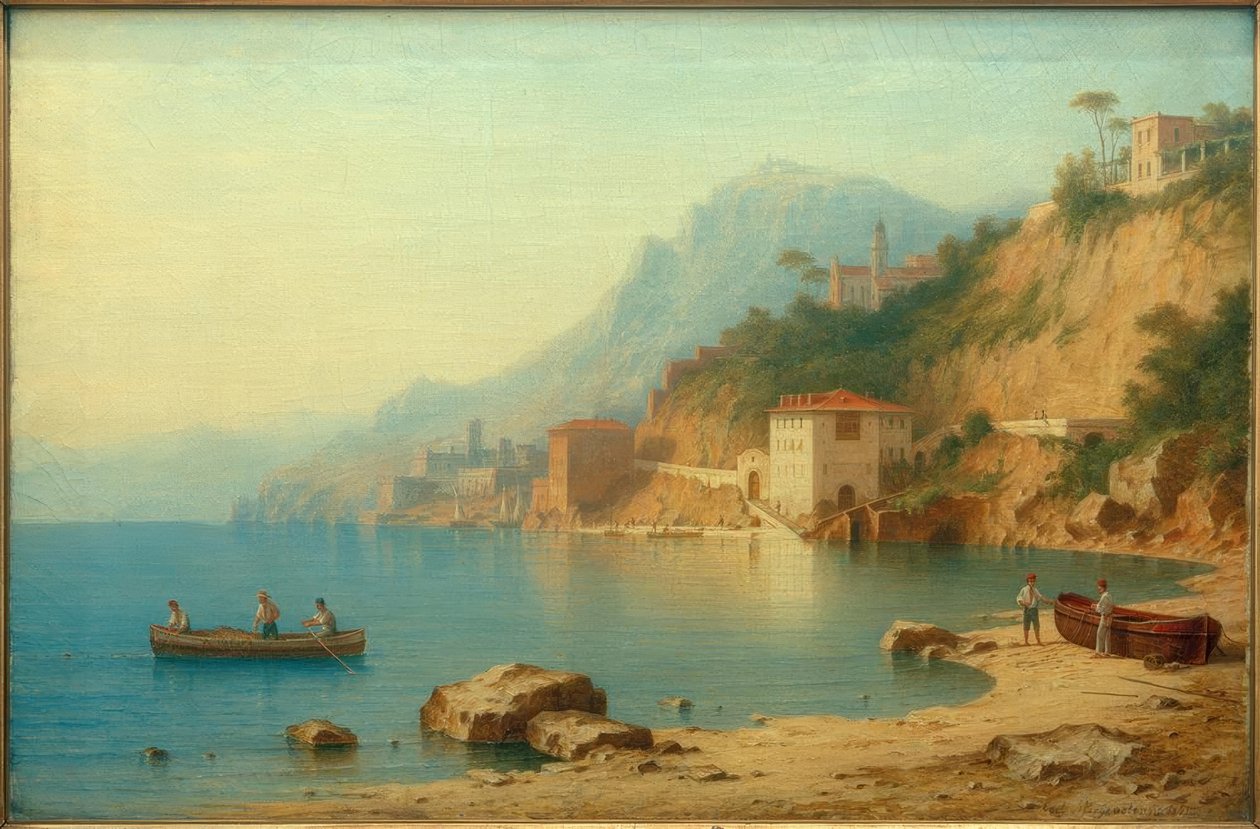 C. Morgenstern, The Bay of Villafranca alkotó: Carl Morgenstern
