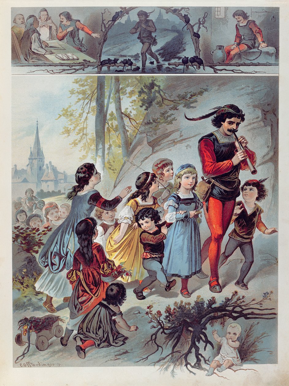 A hamelini pipás, 1880 körül alkotó: Carl Offterdinger