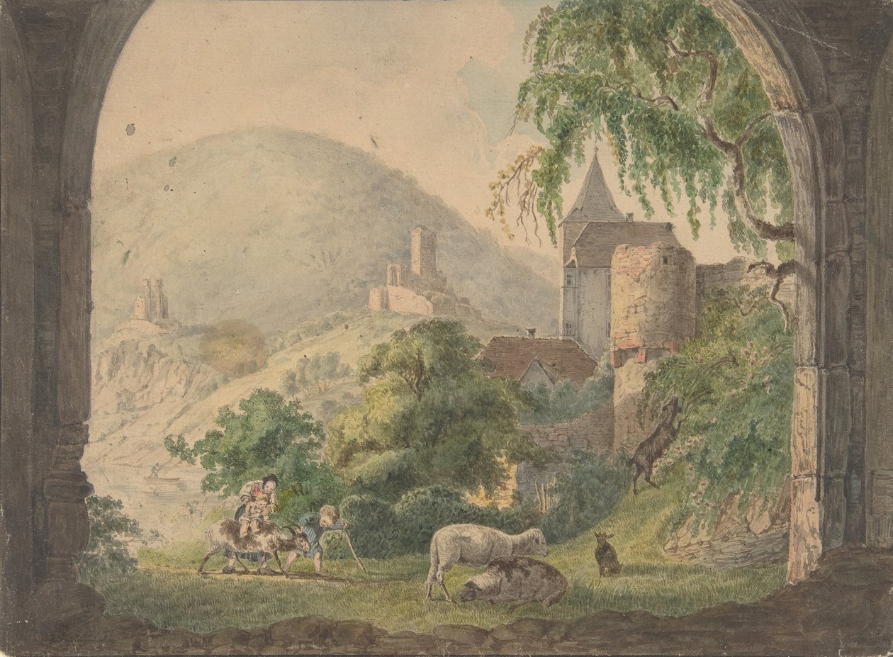 Neckarsteinach négy kastélya, 1800-1818. alkotó: Carl Philipp Fohr