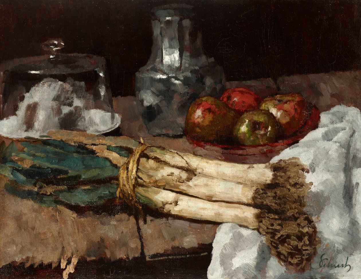 Csendélet póréhagymával alkotó: Carl Schuch