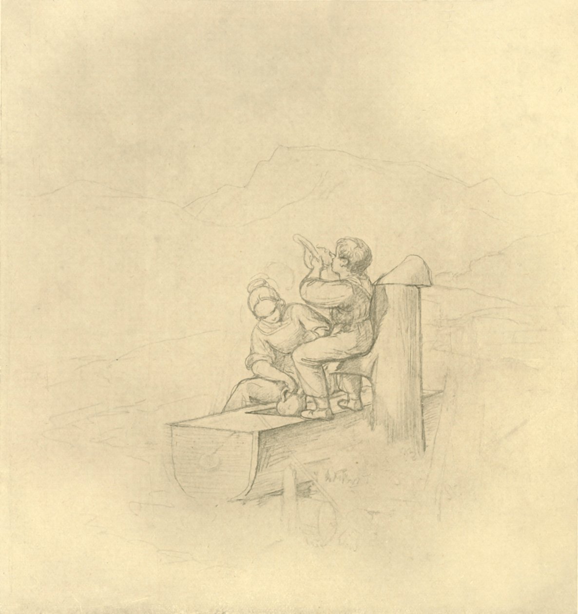 Am Brunnen, 19. század közepe-vége, 1924 körül. alkotó: Carl Spitzweg