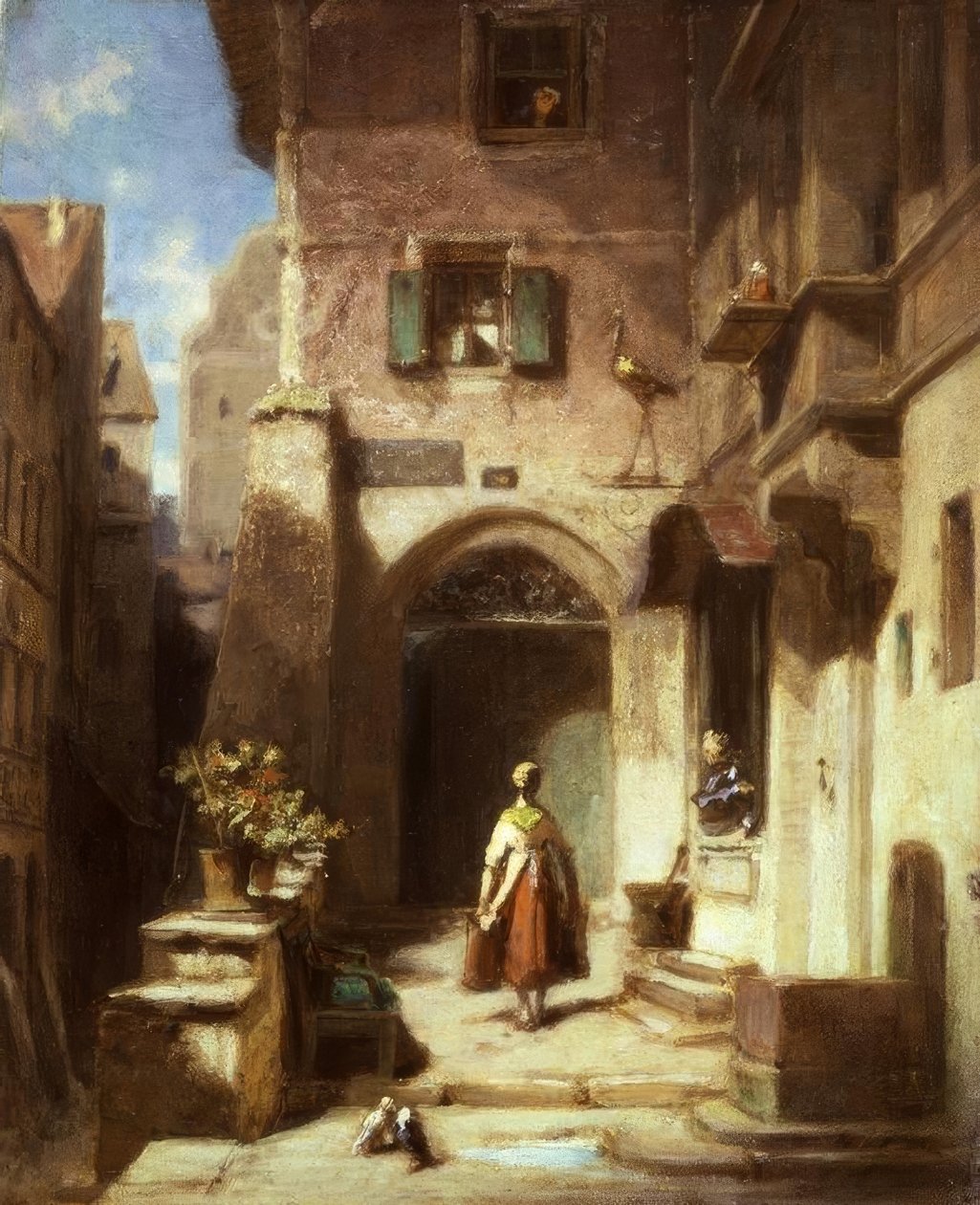 A gólya patikában alkotó: Carl Spitzweg