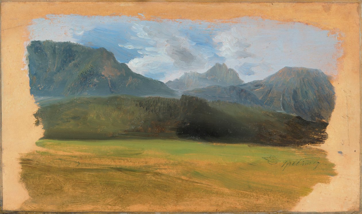 Kilátás Ramsau felől a Dachstein-hegység felé alkotó: Carl Spitzweg
