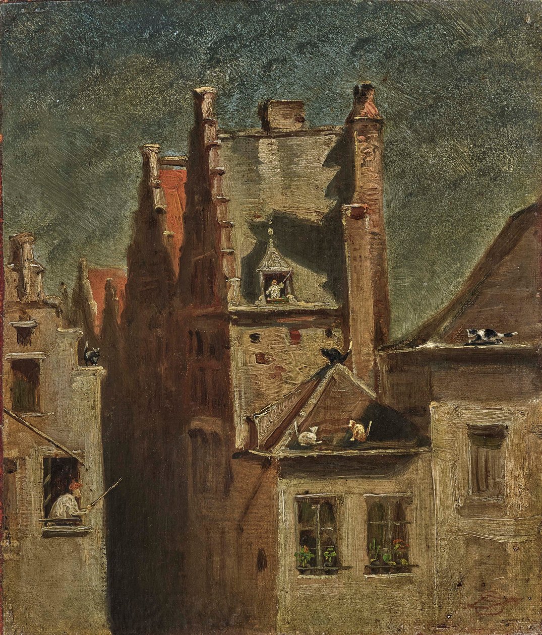Macskakoncert. alkotó: Carl Spitzweg