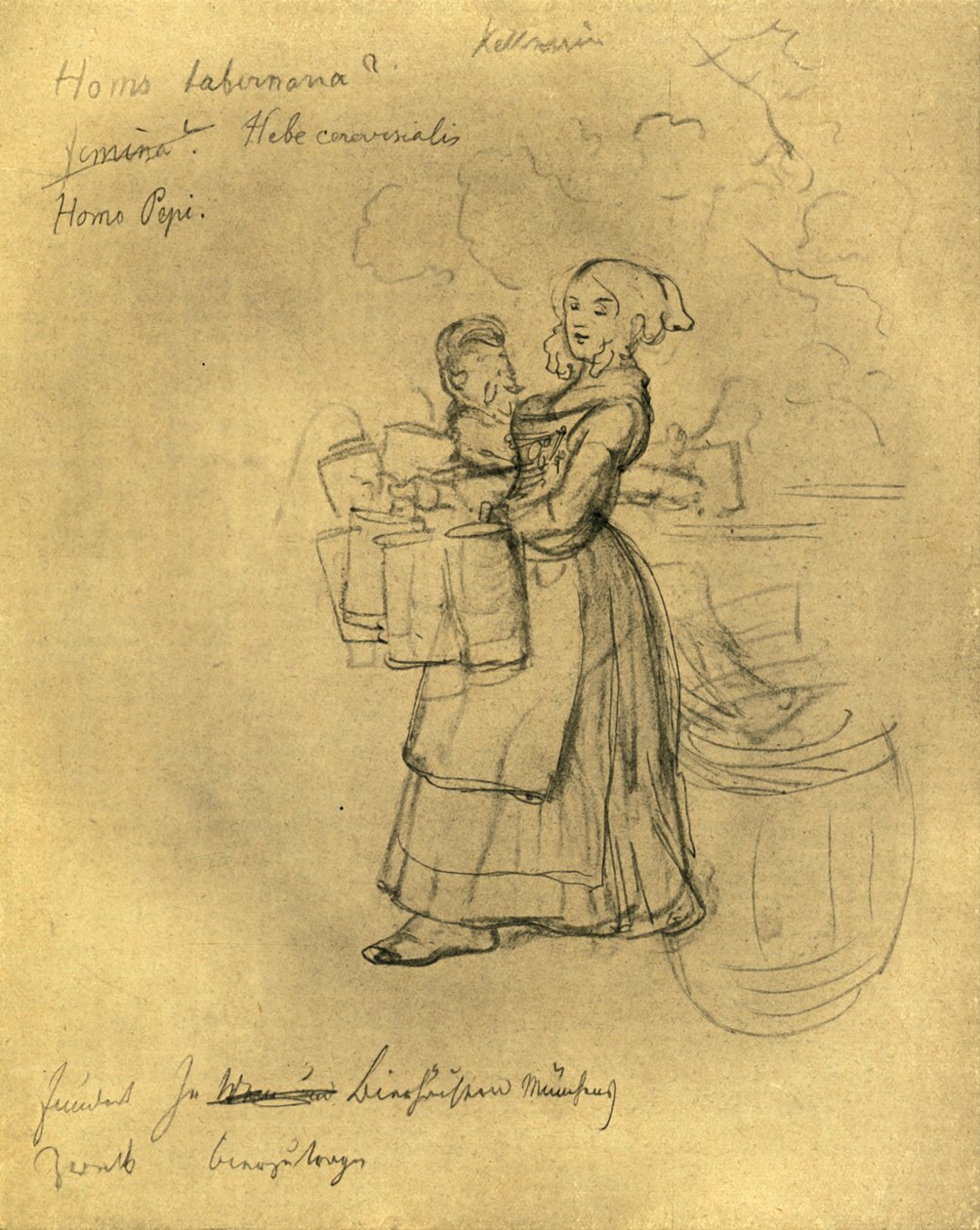 Die Kellnerin, 19. század közepe-vége, 1924. alkotó: Carl Spitzweg