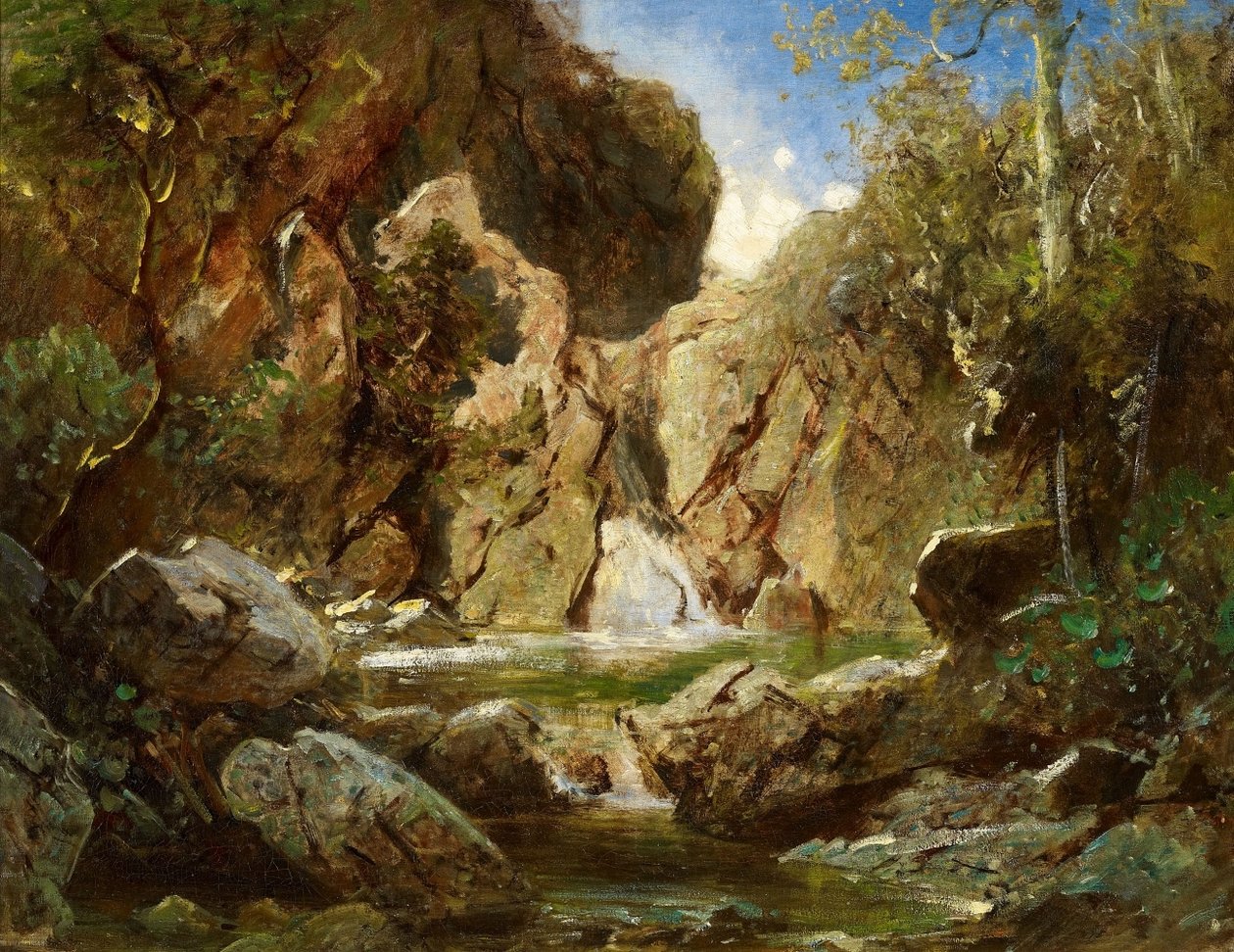 Sziklamedence fehér vízzel alkotó: Carl Spitzweg