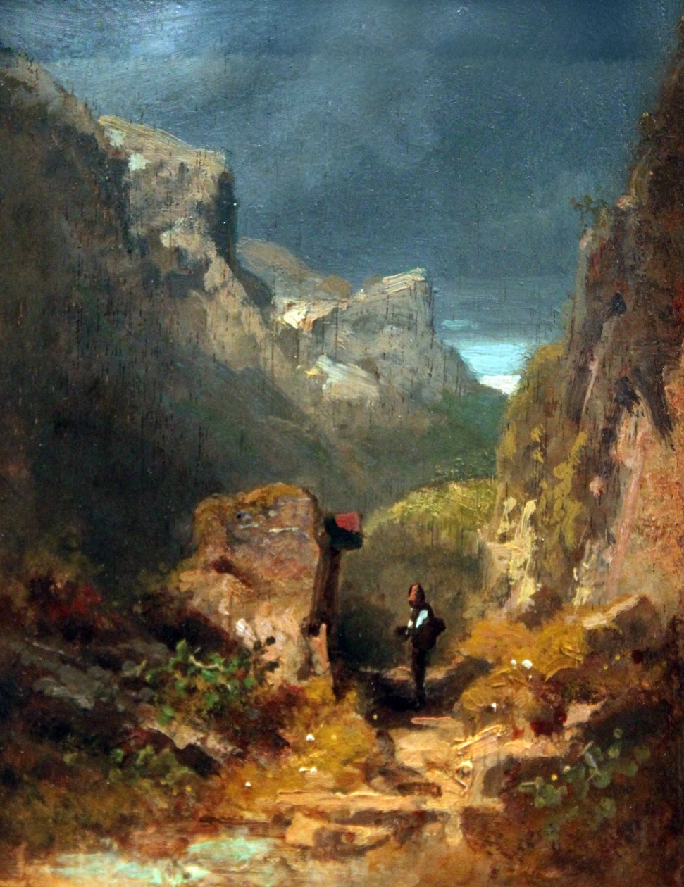 Hegyi táj Marterl -lel egy sziklán alkotó: Carl Spitzweg
