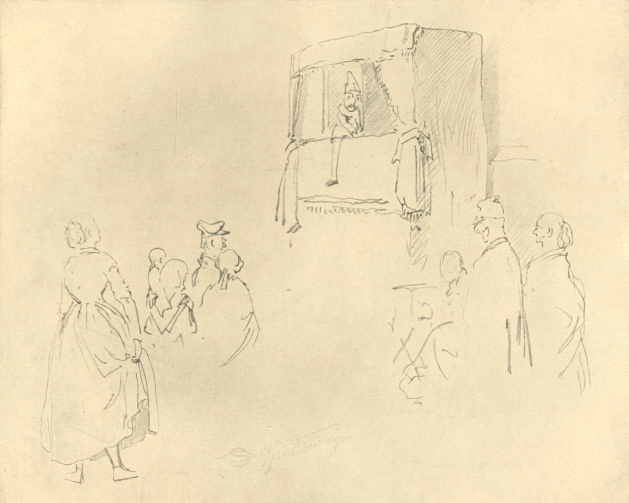Kasperltheater I, 19. század közepe-vége, 1924. alkotó: Carl Spitzweg