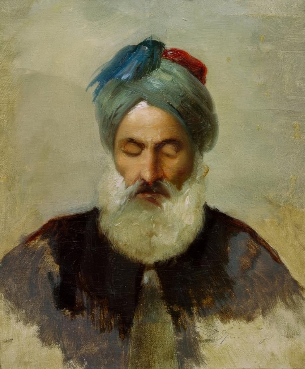 Egy öreg török ​​főtanulmánya alkotó: Carl Spitzweg