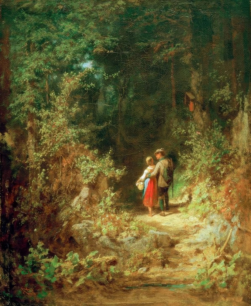 Szerelmesek az erdőben alkotó: Carl Spitzweg