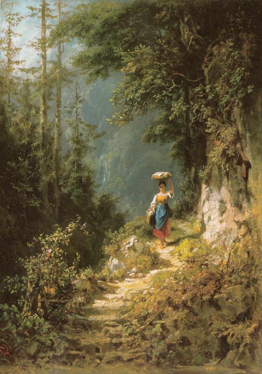 Lány fejterheléssel alkotó: Carl Spitzweg