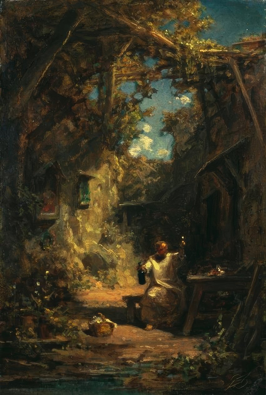 Szerzetes a borkóstolón alkotó: Carl Spitzweg