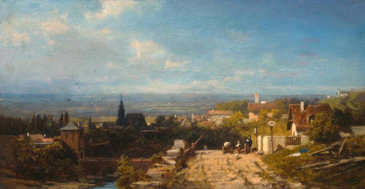 A város előtt alkotó: Carl Spitzweg