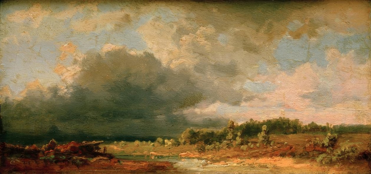 Voralpenlandschaft (Motif an der Amper) alkotó: Carl Spitzweg
