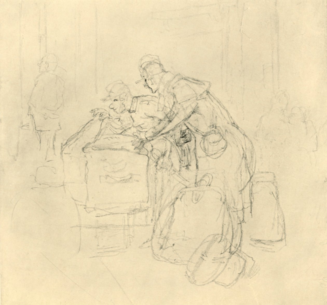 Zollvisitation II, 19. század közepe-vége, 1924. alkotó: Carl Spitzweg
