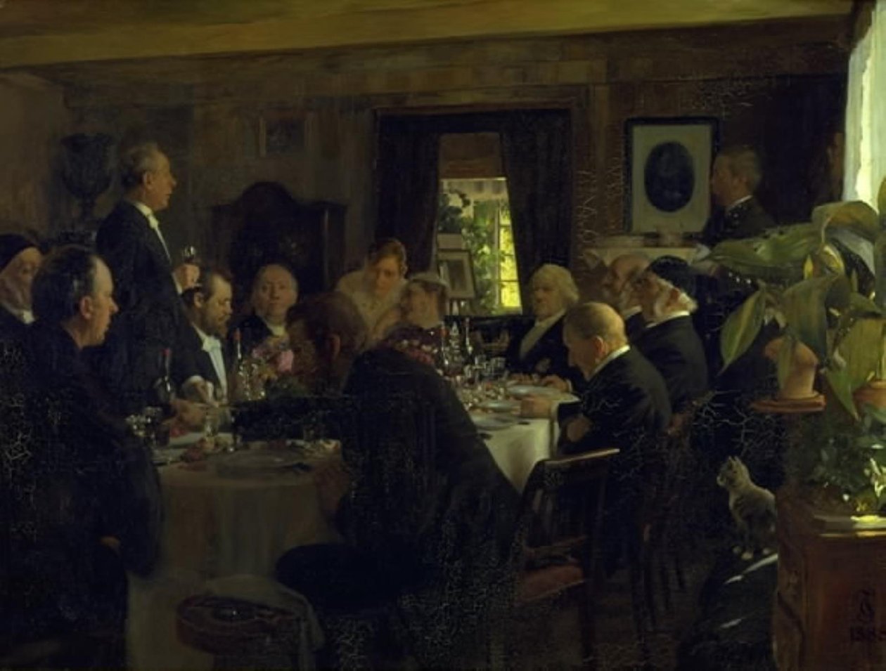 Vacsora a püspöki látogatás után alkotó: Carl Thomsen