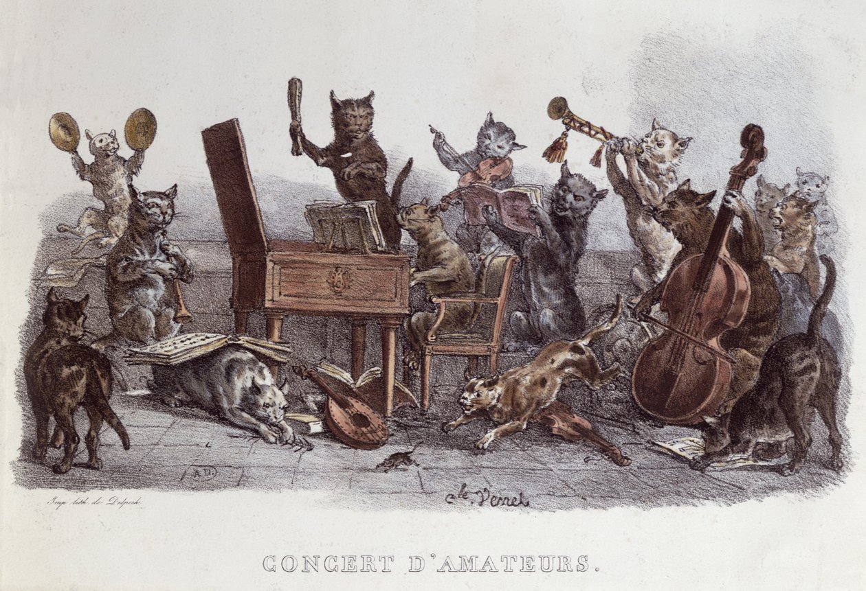 Egy amatőr koncert, metszett: Francois Seraphin Delpech (1778-1825) 1820 körül alkotó: Carle Vernet