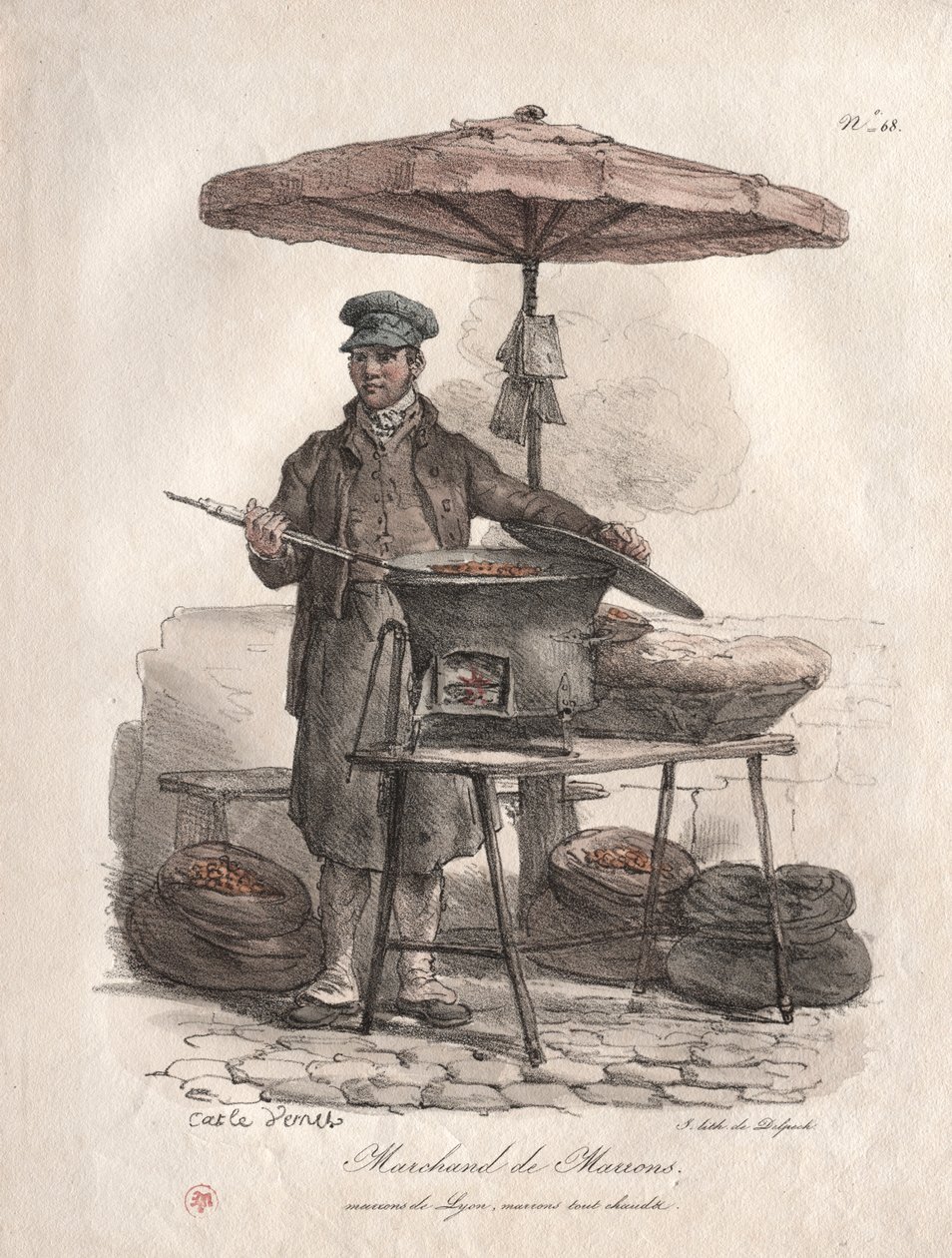 Gesztenyeárus. alkotó: Carle Vernet