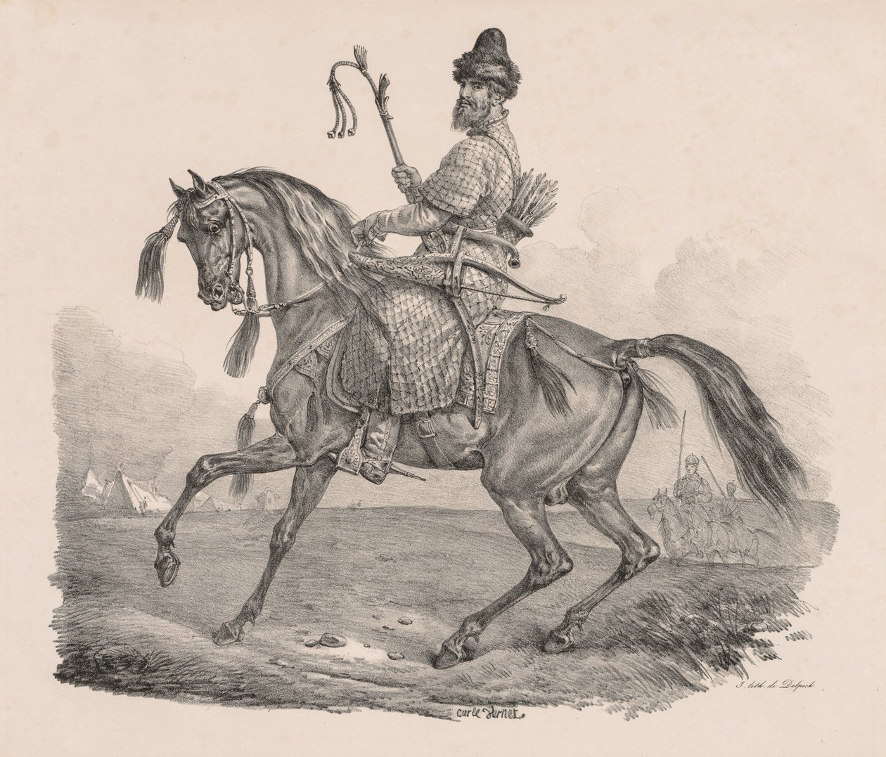 kozák lovag, c. 1820. alkotó: Carle Vernet